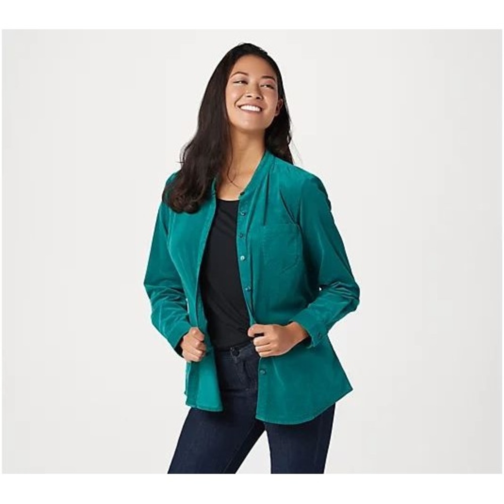 Denim and company stretch corduroy butto